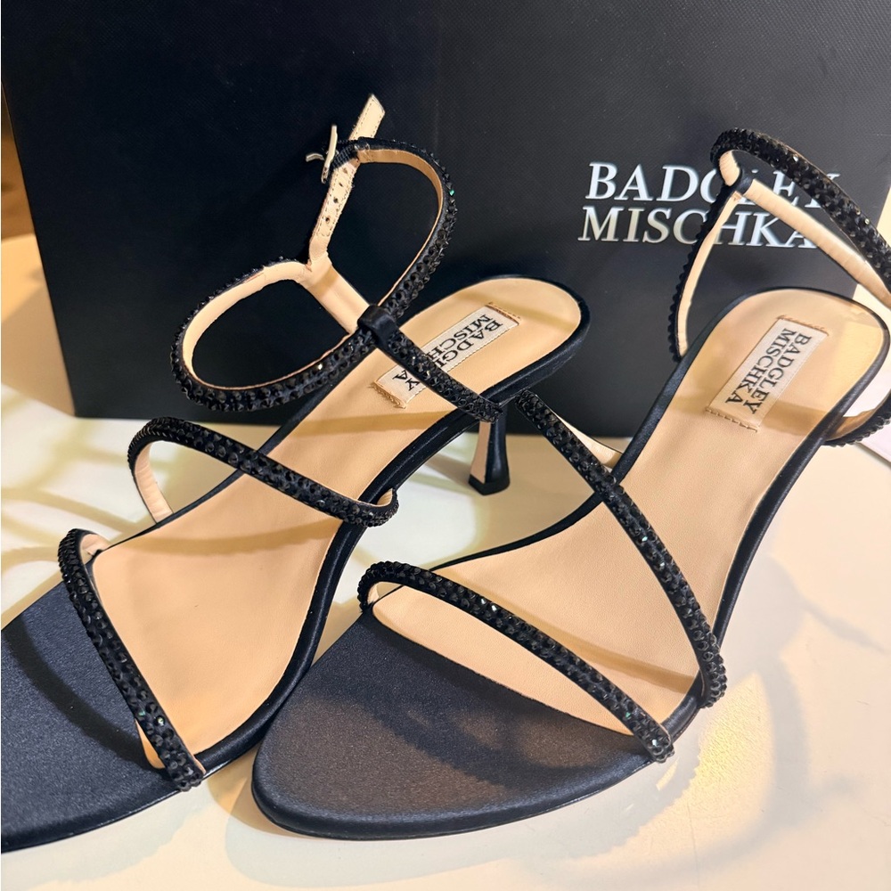 Badgley Mischka Black Strappy Heels
